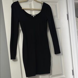Charlotte Russe Black Long Sleeve Bodycon Dress
